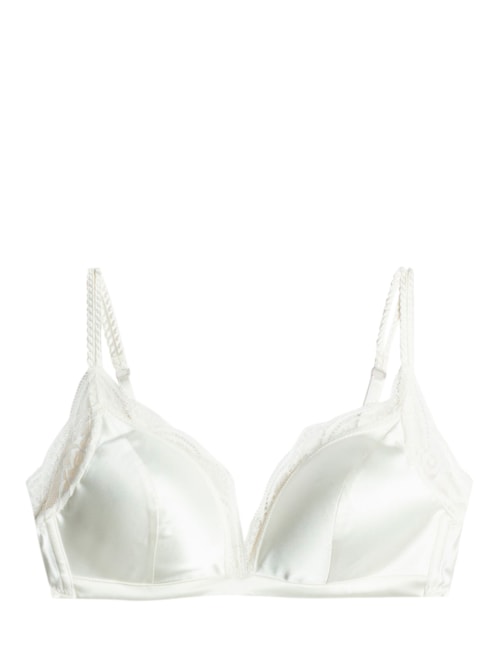 Sutiã Triângulo Seda e Renda Tiziana - Marfim