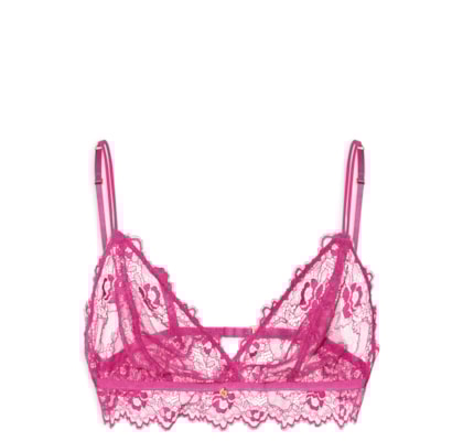 Sutiã Triângulo Sem Bojo Em Renda - Rosa