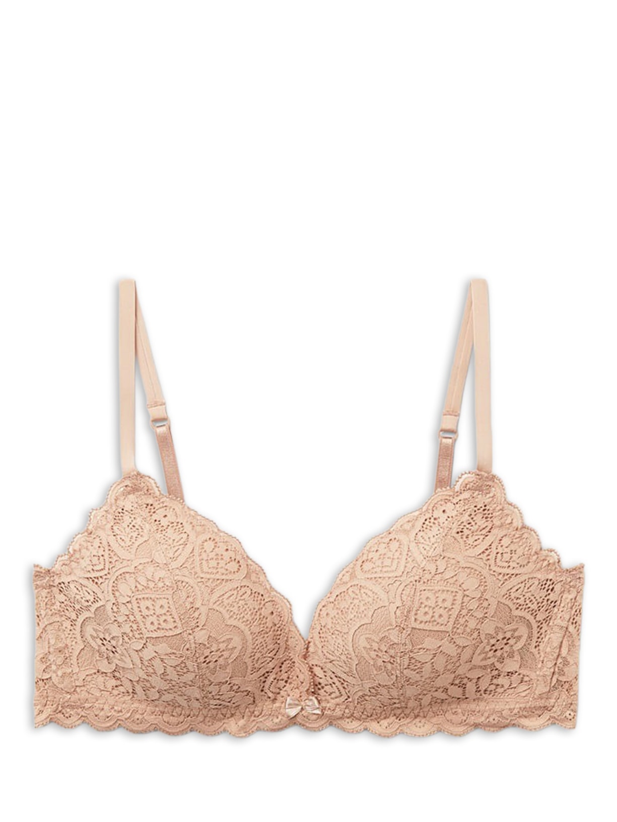 Sutiã Triângulo Tiziana Em Renda - Bege