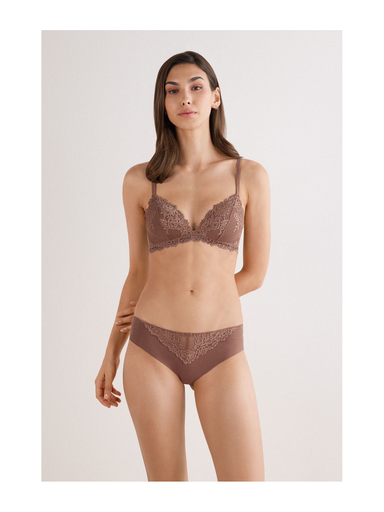 Sutiã Triângulo Tiziana Pretty Flowers Marrom Intimissimi