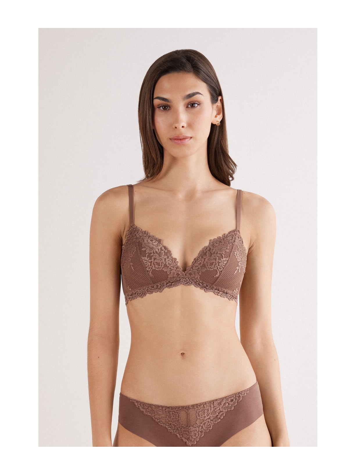 Sutiã Triângulo Tiziana Pretty Flowers Marrom Intimissimi