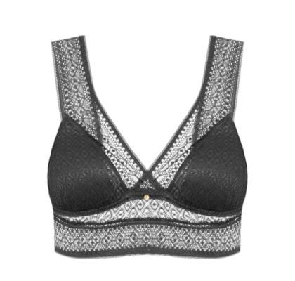 Sutiã Triângulo Top Com Bojo Removível - Preto