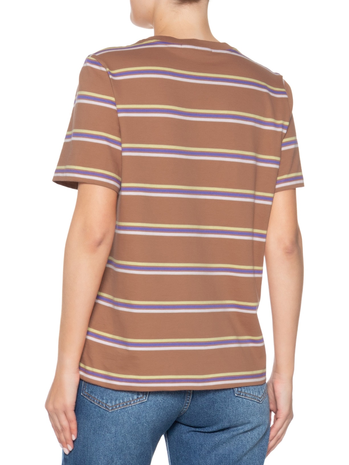 T-Shirt De Malha Fio Tinto Bronze Light Marrom Animale