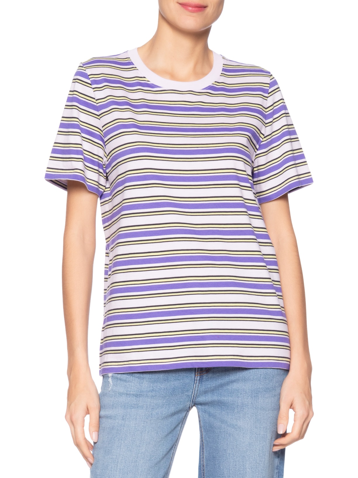 T-shirt De Malha Fio Tinto Lilás Lavander Roxo Animale
