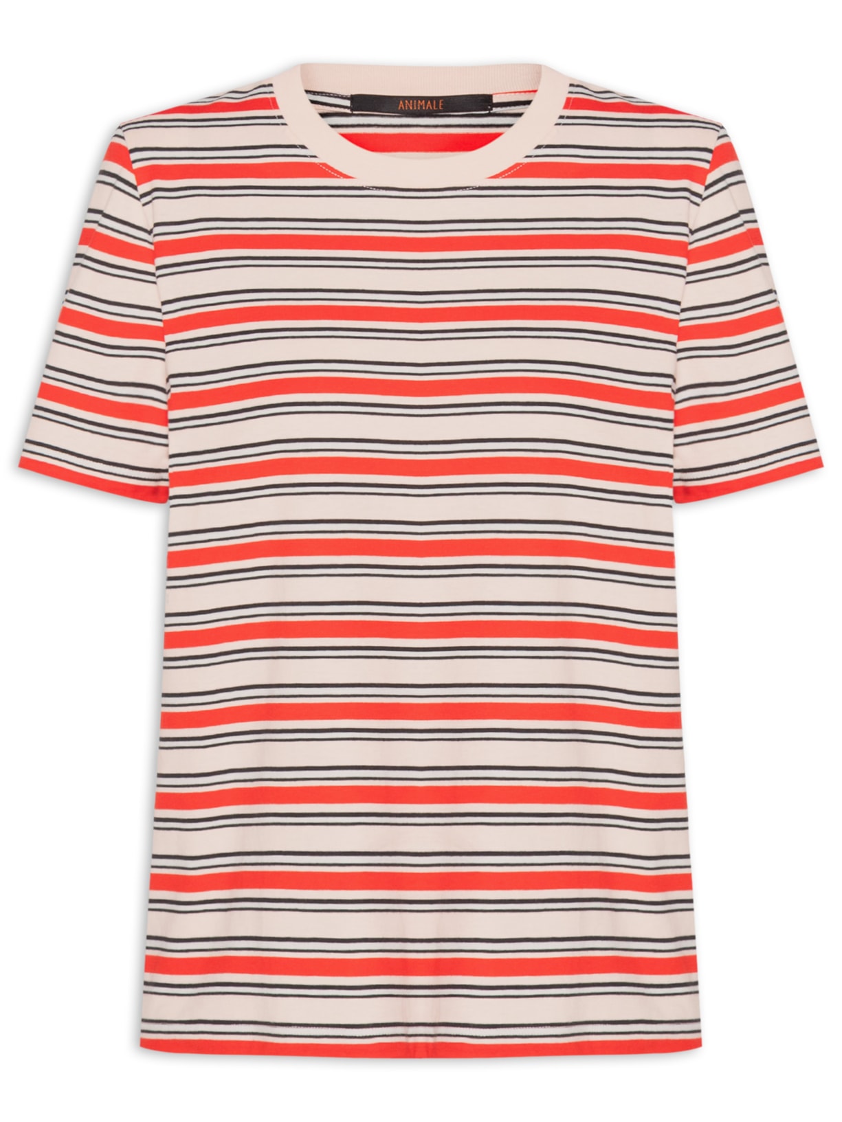 T-Shirt De Malha Rosa Fio Tinto Vermelho Animale