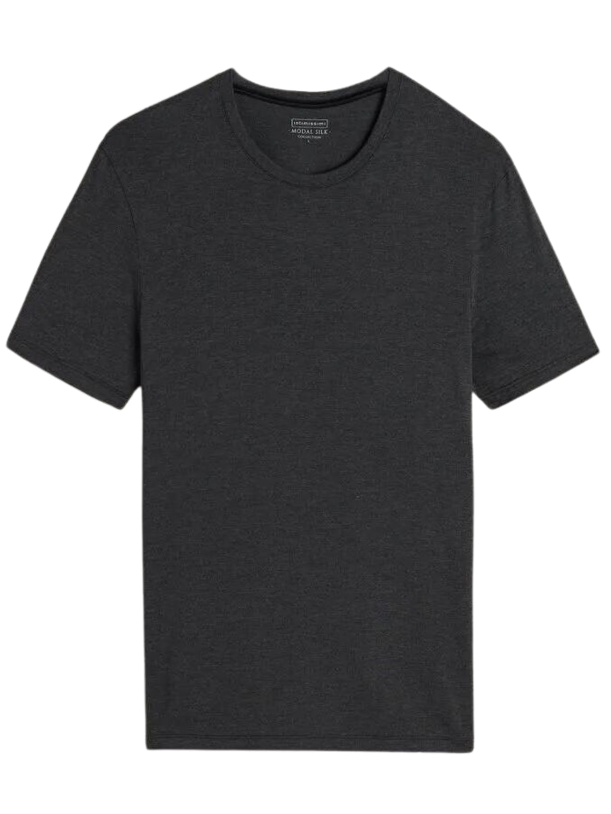 T-Shirt Em Modal e Seda Gola Redonda - Cinza