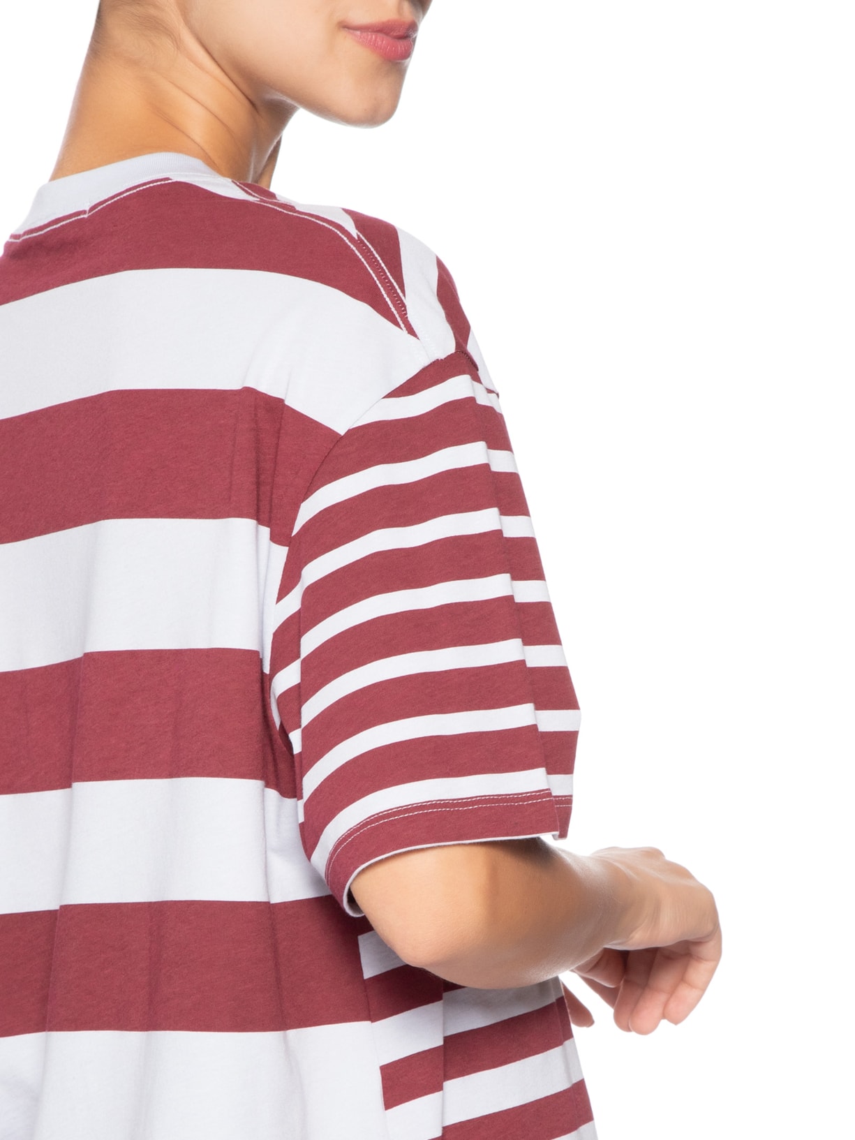 T-shirt Feminina Listras Fio Tinto Vermelho Animale