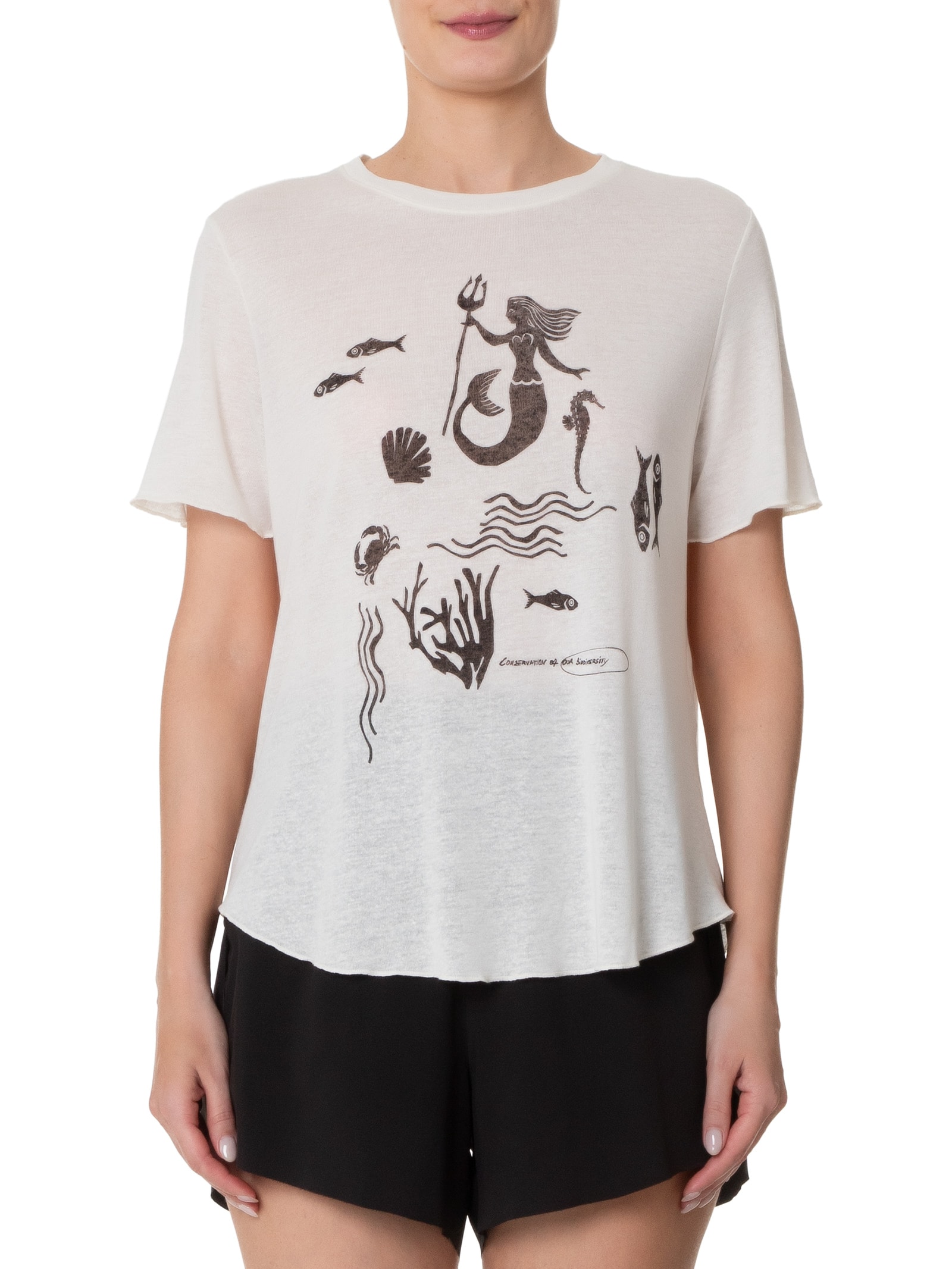 T-shirt Feminina Sereia - Off White - Shop2gether