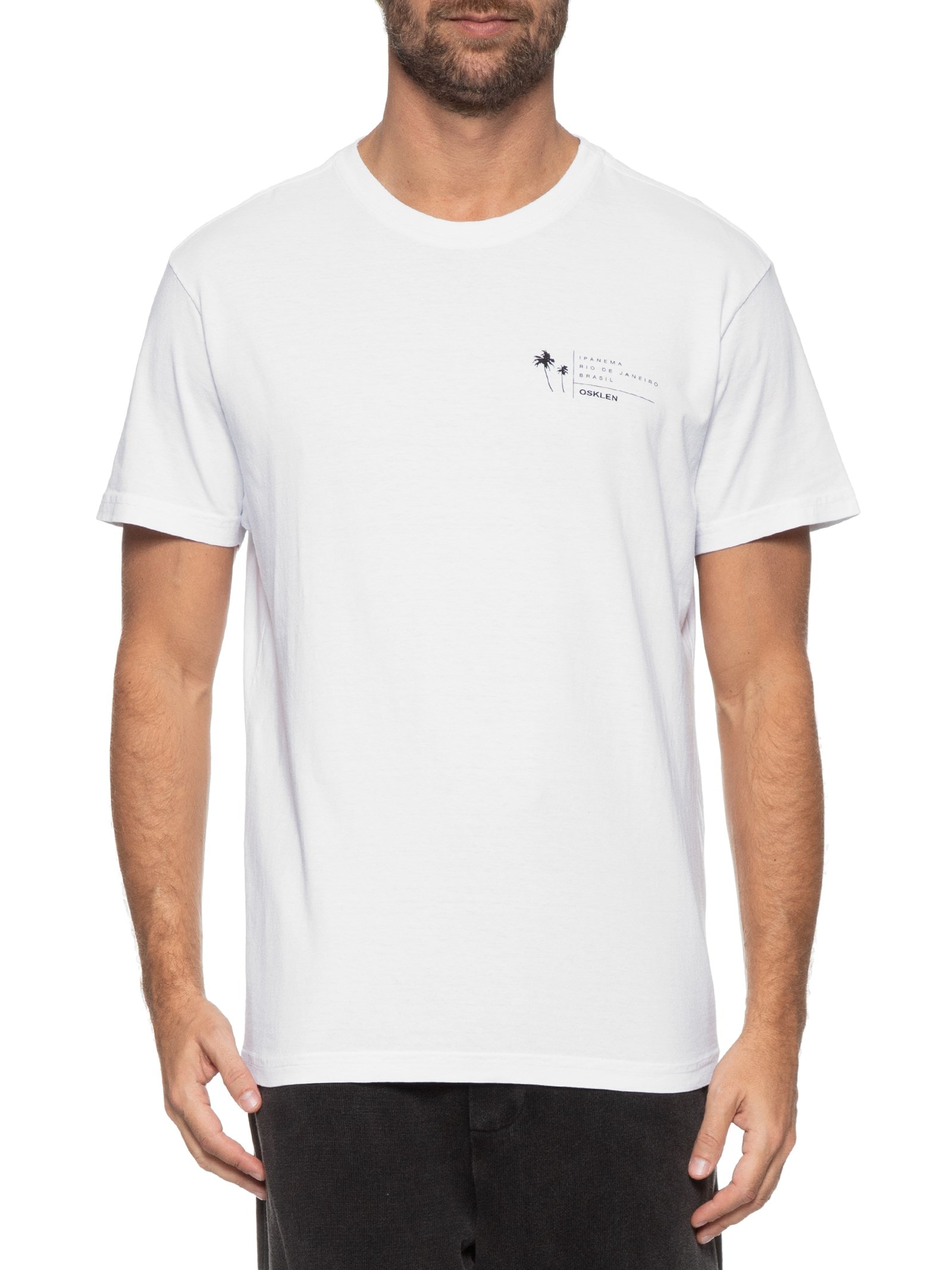 T-shirt Masculina Stone Coqueiro Assinatura - Branco T-shirt Masculina Stone Coqueiro Assinatura - Branco