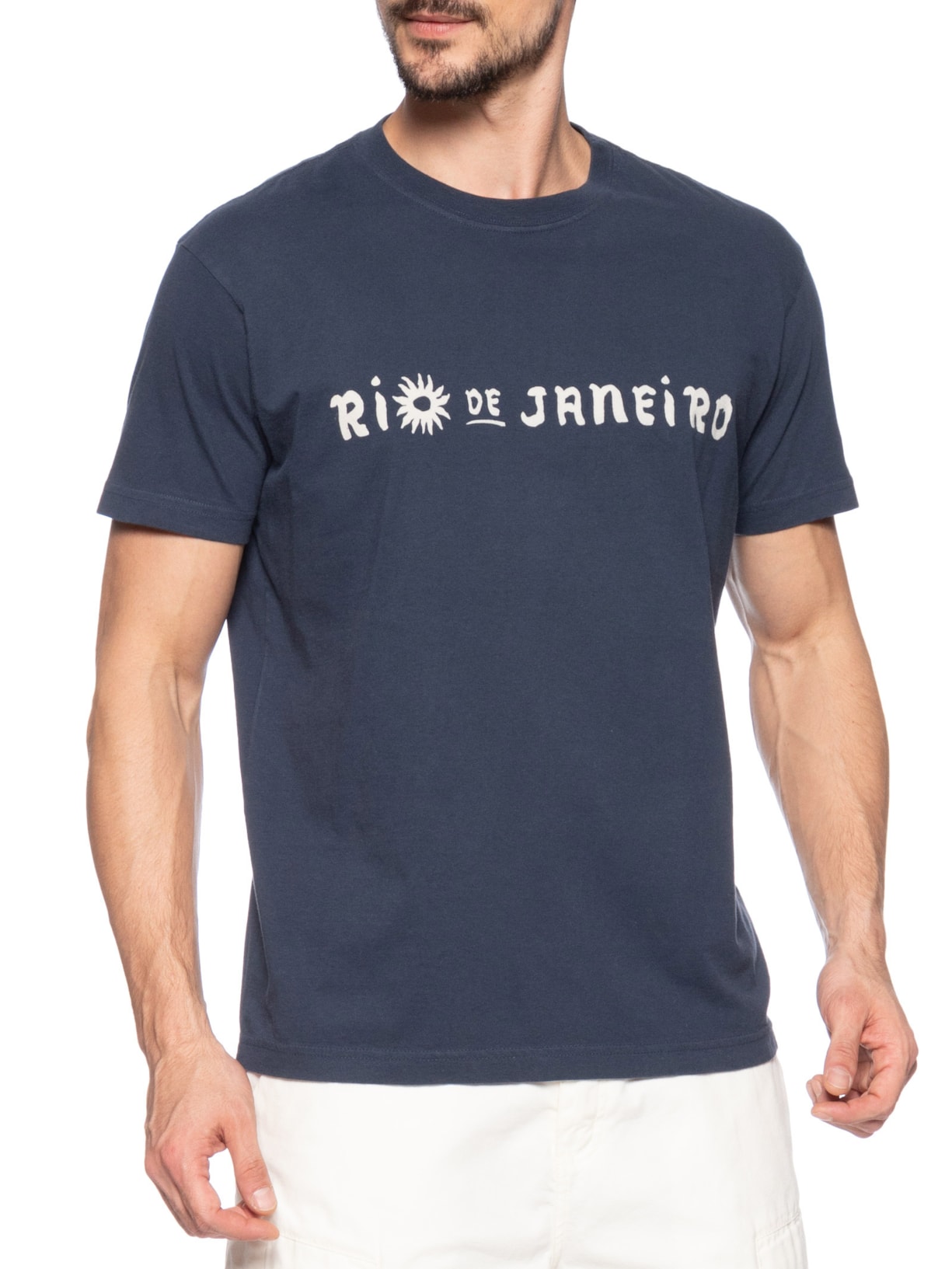 T-Shirt Masculina Vintage Caiçara Rio MC Azul Osklen