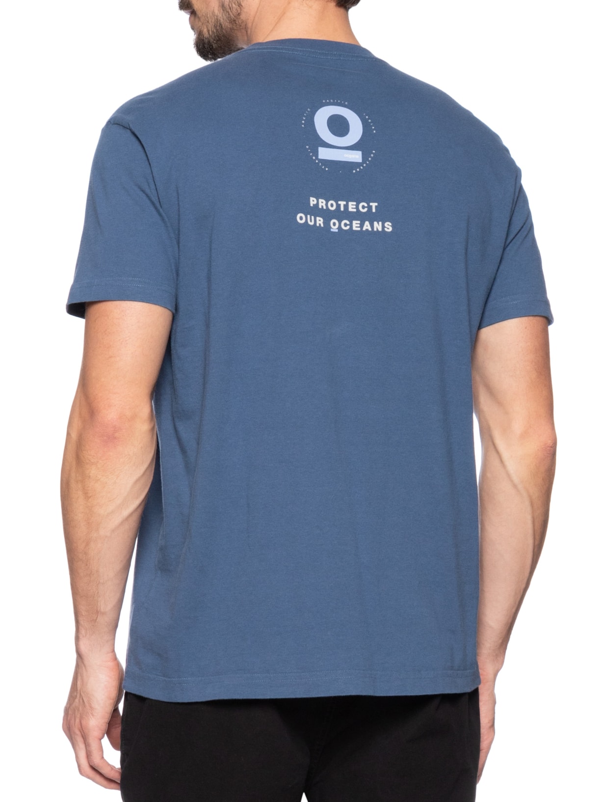 T-Shirt Masculina Vintage Protect Our Oceans MC Azul Osklen