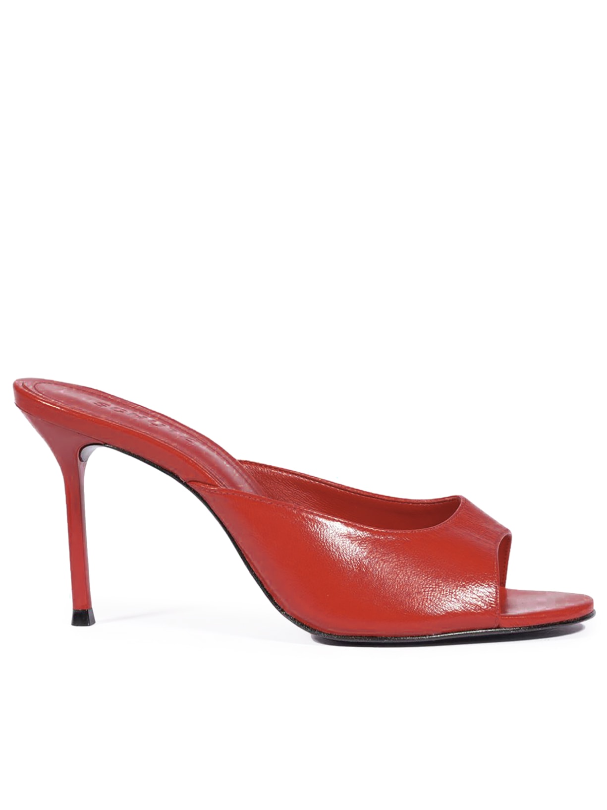 Tamanco Feminino Couro Salto Fino - Vermelho