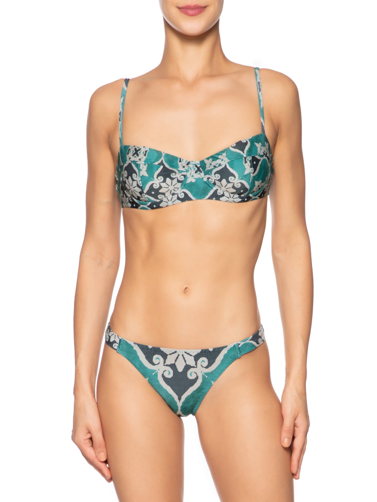 Tanga Lateral Média Estampada Azul  Cia Marítima