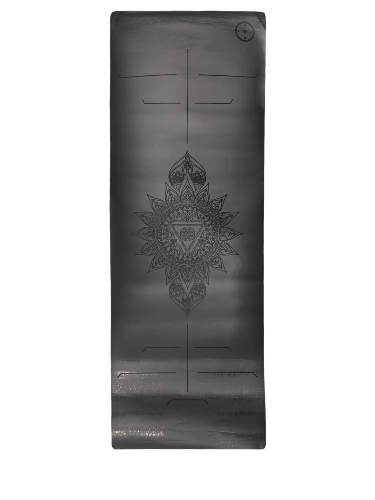 Tapete de Yoga Com Alinhamento E Impressão Flower Preto Hopu Yoga