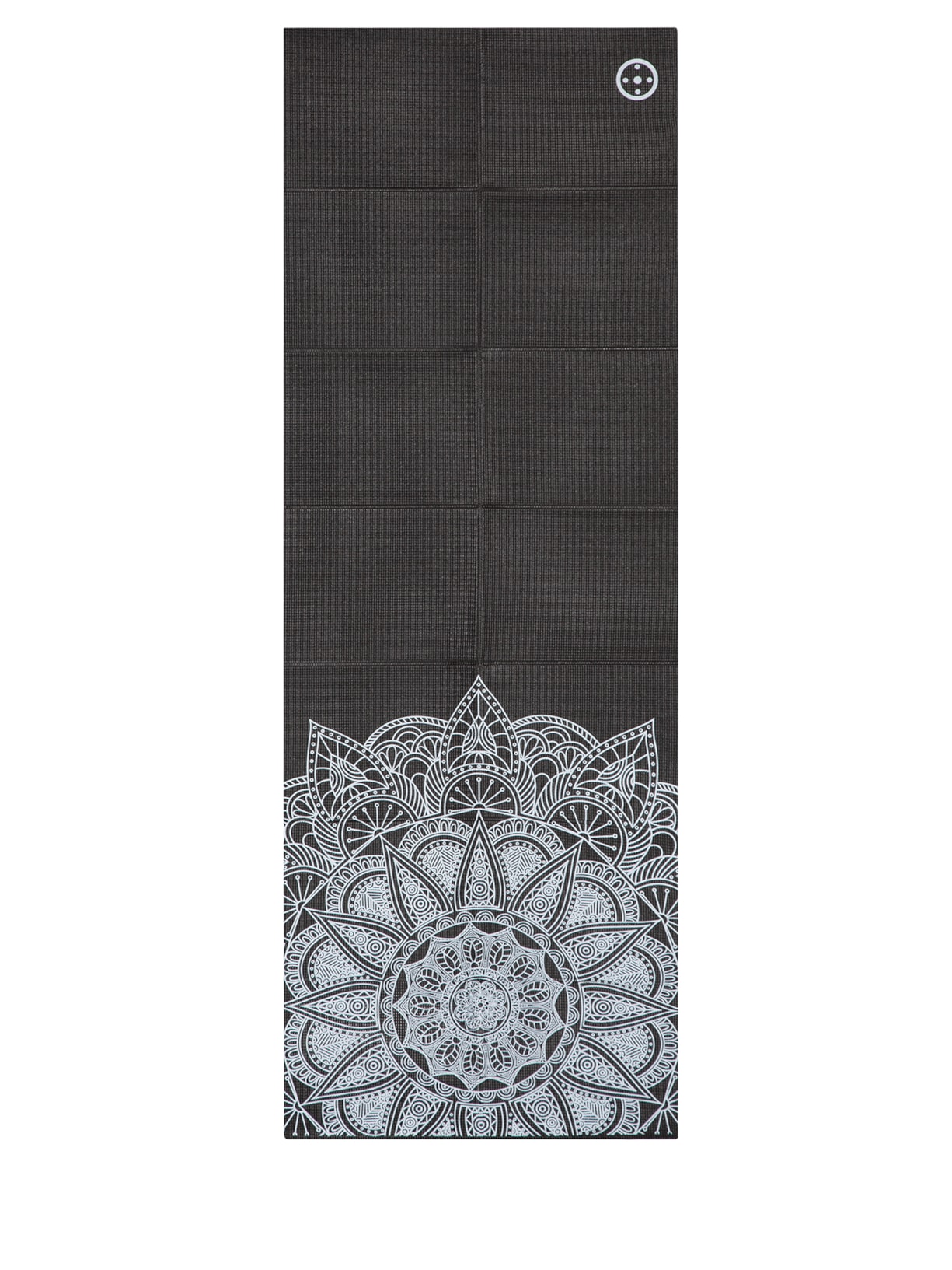 Tapete Yoga Mat Dobravel Em Pvc Eco Com Impressão Mandala - Preto