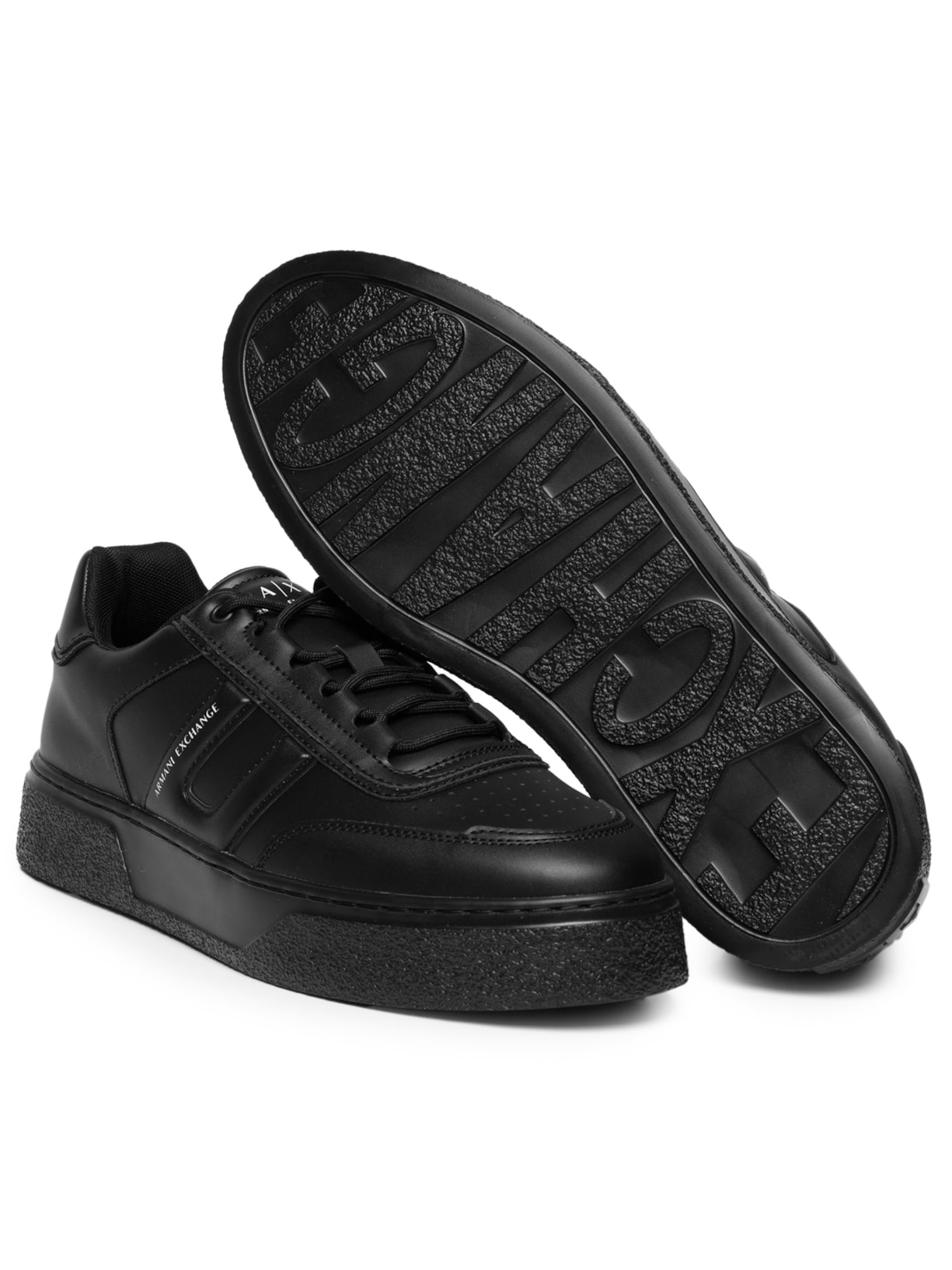 Tênis Casual Masculino De Couro Lion Low Preto Armani Exchange