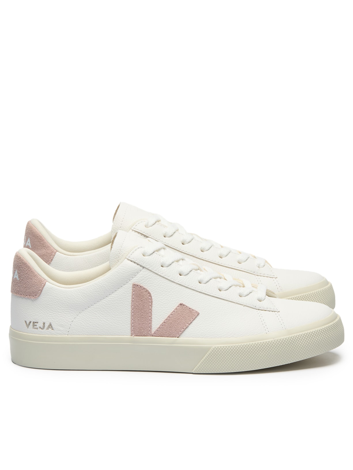 Tênis Feminino Campo ChromeFree Leath Branco e Rosa Veja