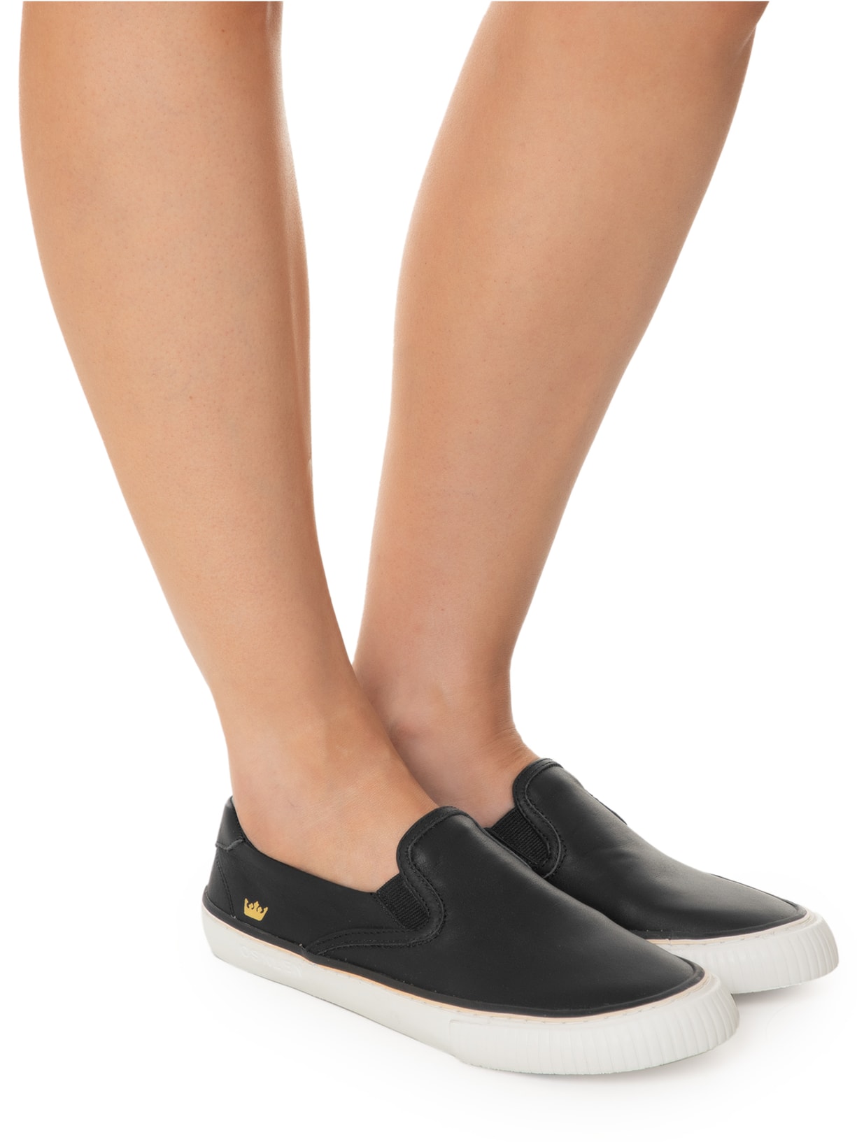 Osklen Tênis Feminino Canvas Slip On Couro Preto