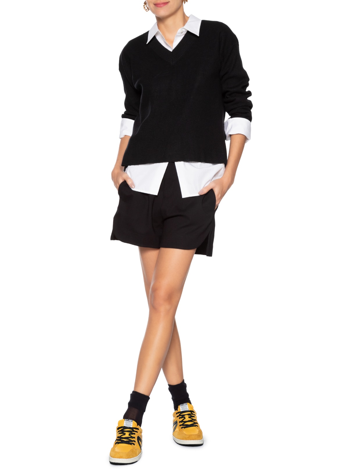 Tênis Feminino Casual Soft Calf Lisboa/ Heavy Suede Amarelo Schutz