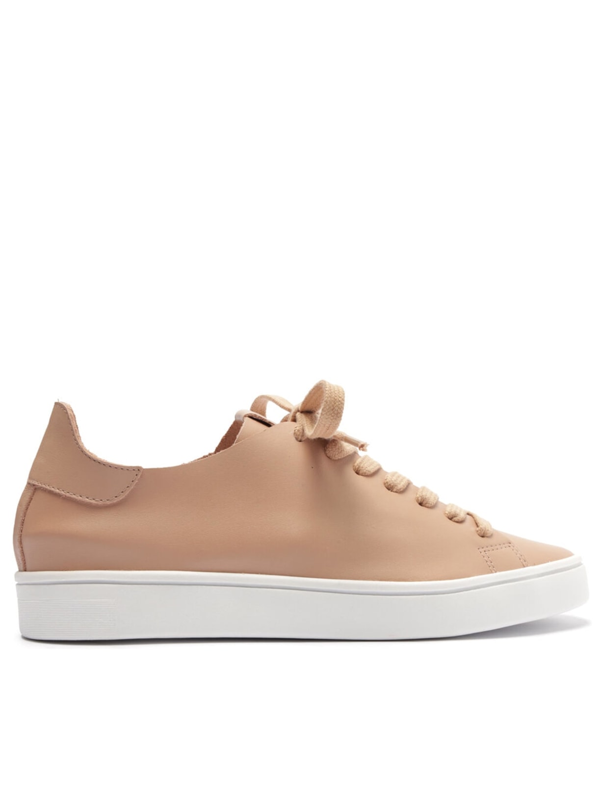 Tênis Feminino Couro Cadarço Básico - Bege