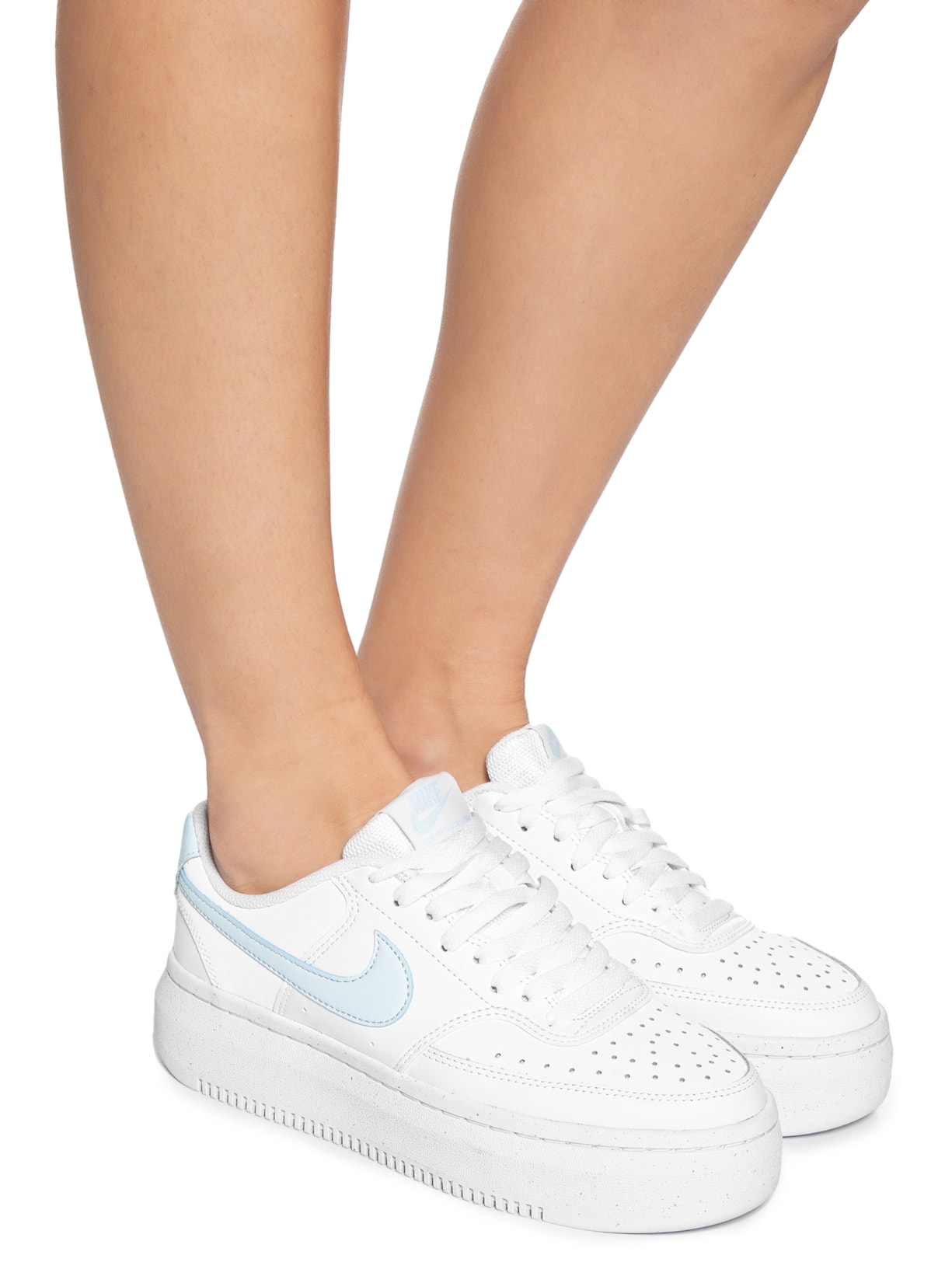 Tênis Feminino Court Vision Alta Branco e Azul Nike