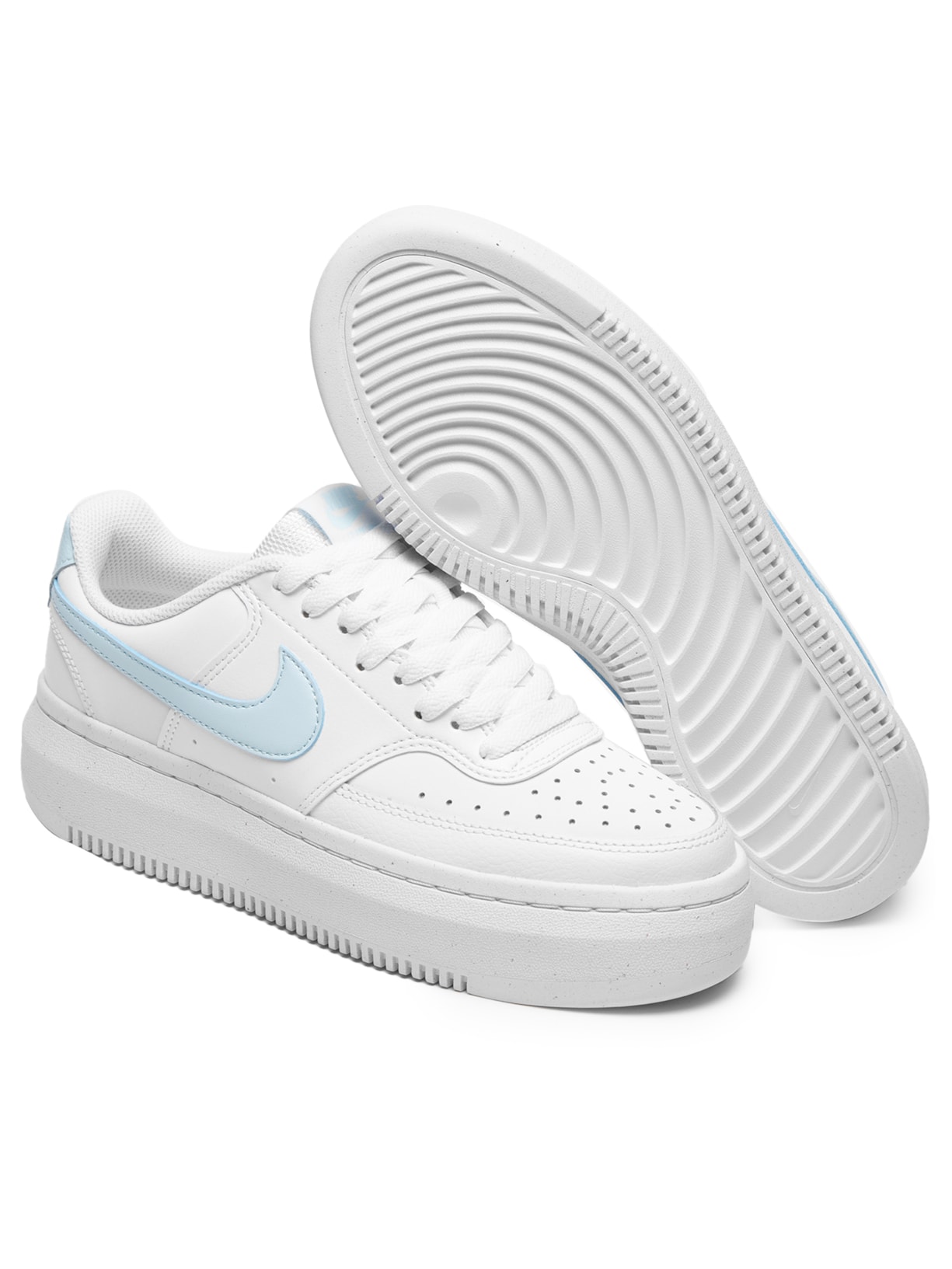 Tênis Feminino Court Vision Alta Branco e Azul Nike