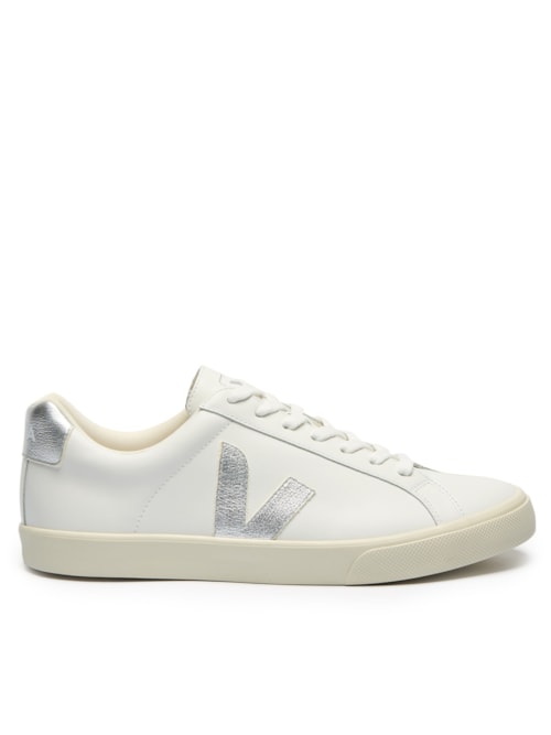 Tênis Feminino Esplar Logo Leather - Prata