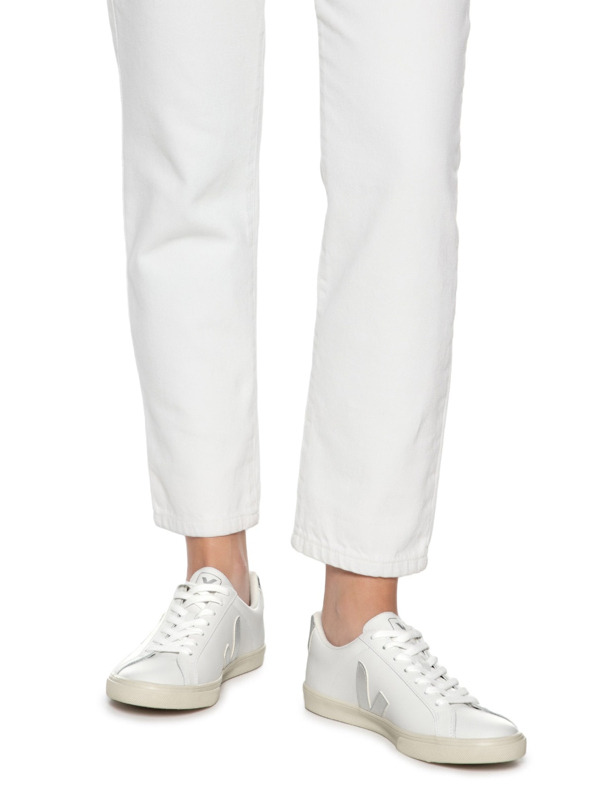 Tênis Feminino Esplar Logo Leather Prata Veja