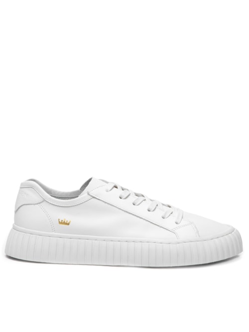 Tênis Feminino Grip Couro Coroa - Branco