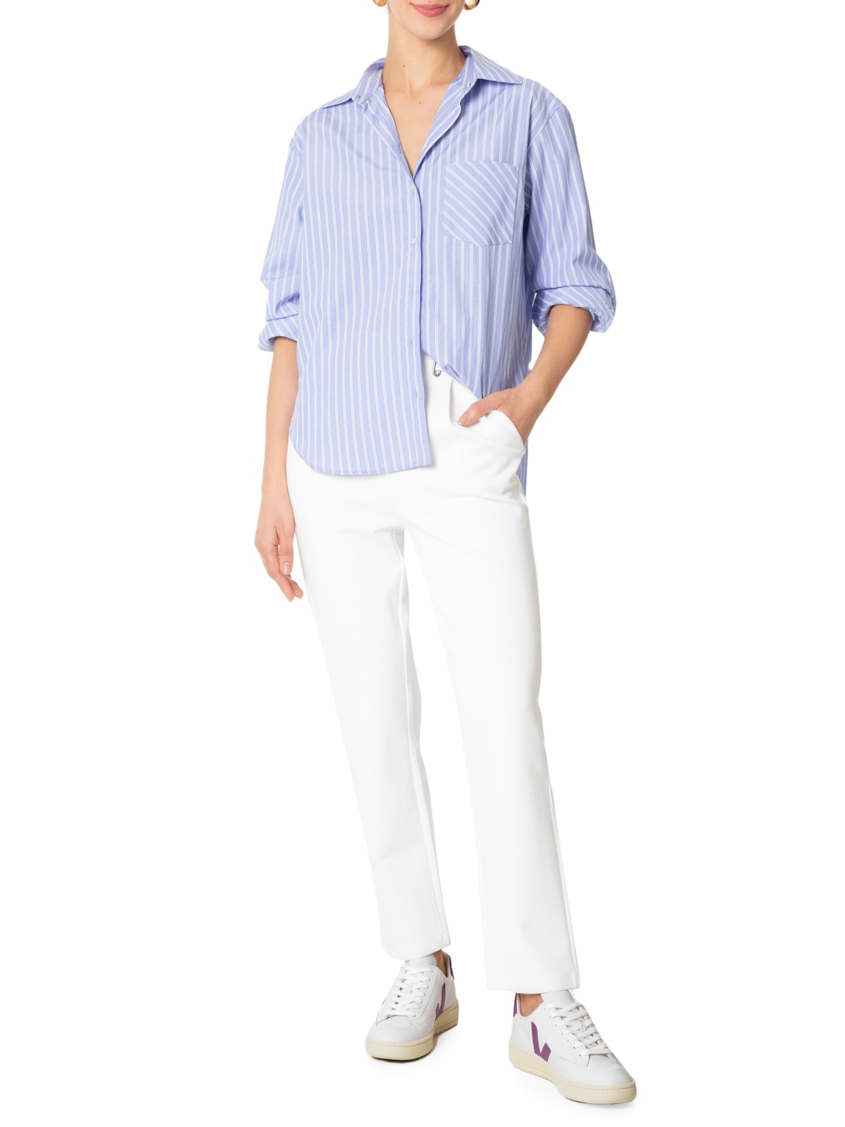 Tênis Feminino Leather V-12 Branco Veja