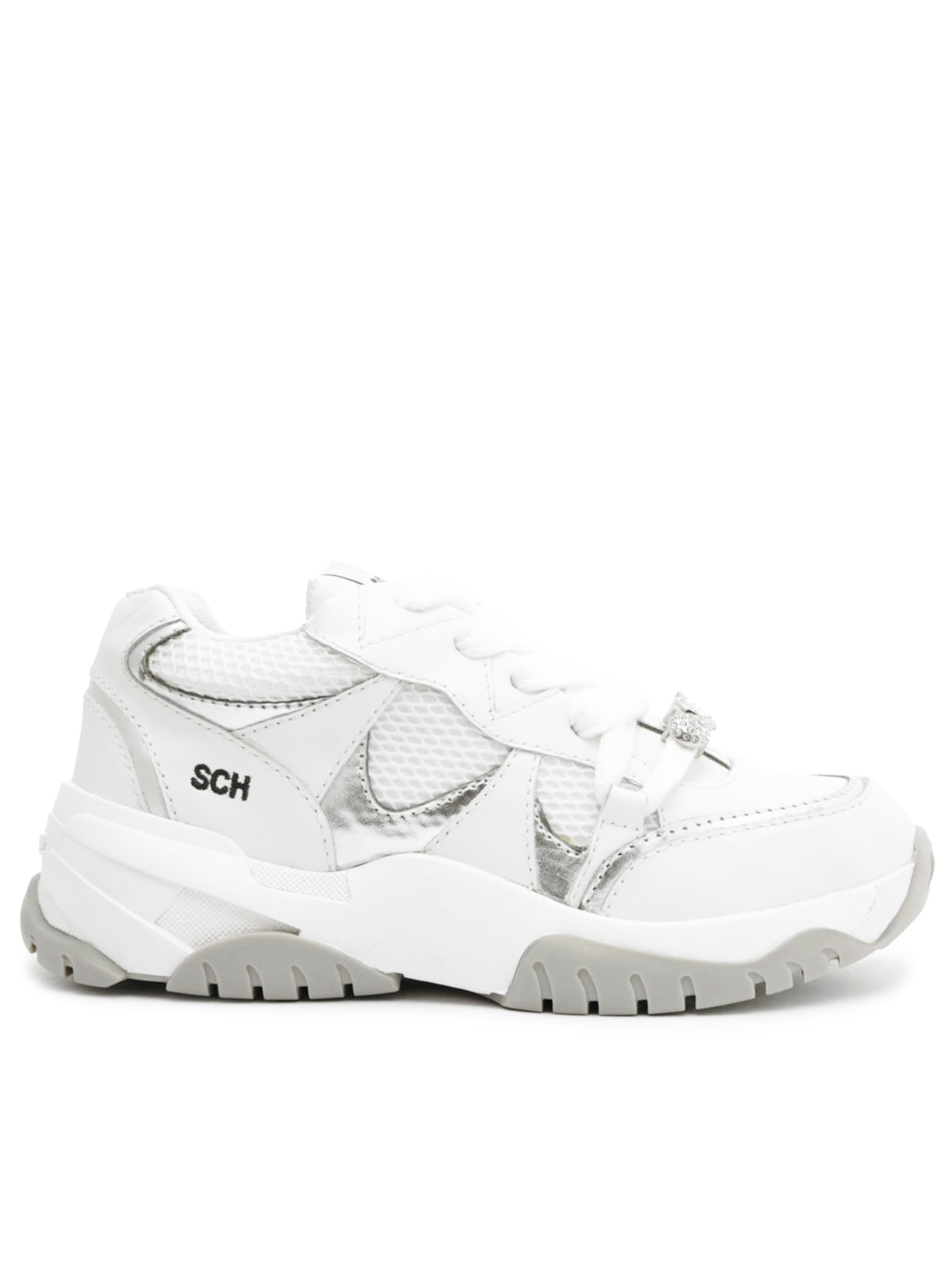 Tênis Feminino Madri Couro Pedraria - Branco