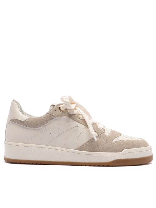 Tênis Feminino Multimaterial Solado Emborrachado - Off White