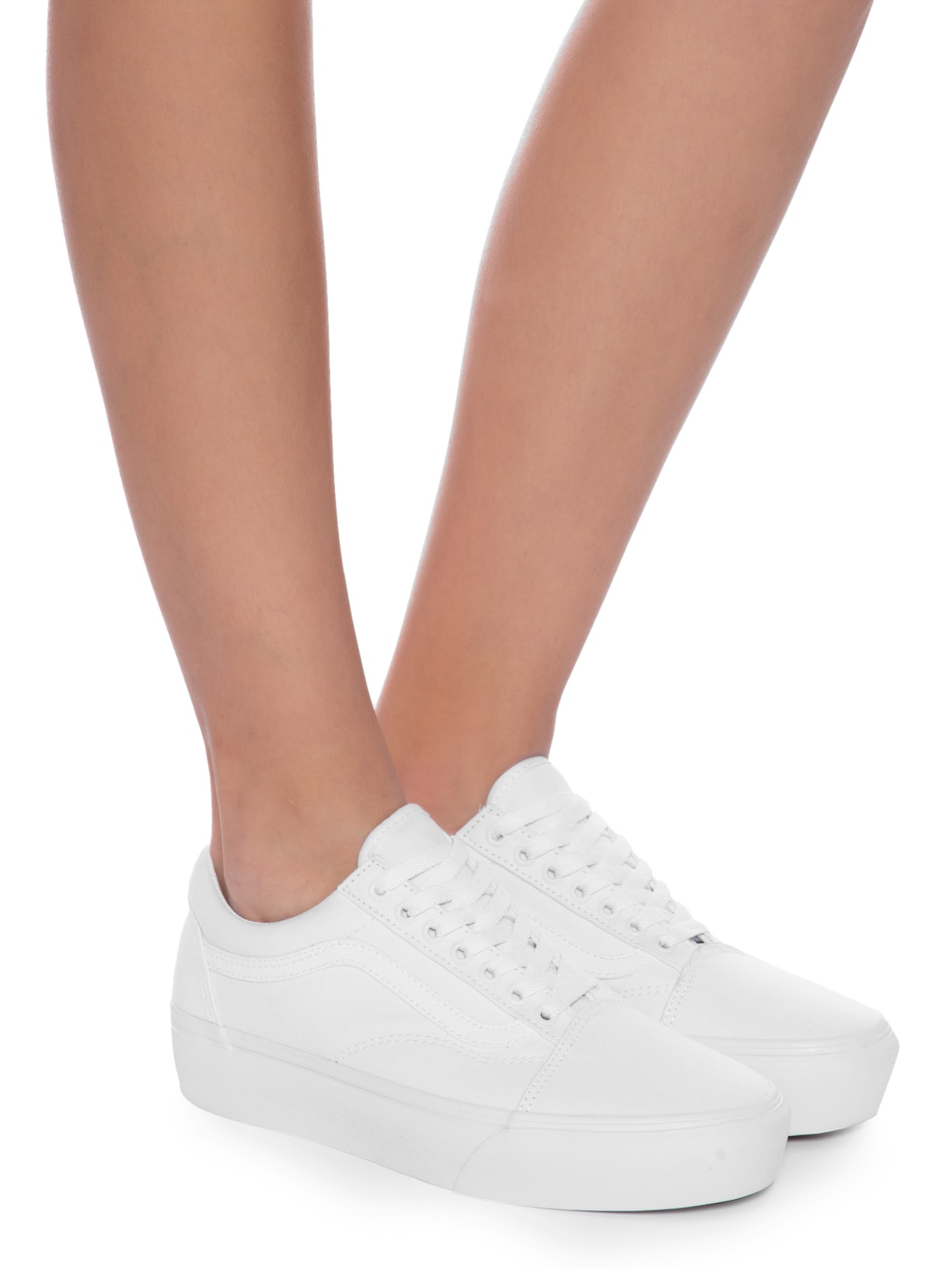 Tênis Plataforma Tenis Vans Feminino Old Skool Branco Vans Tênis