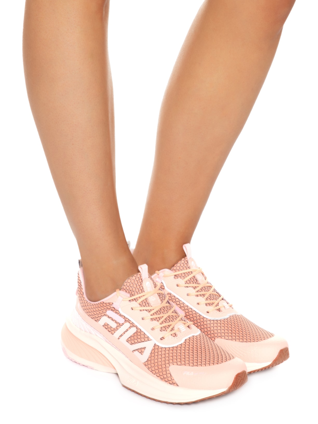 Tênis Feminino Progress Peach Parfait Raw White Lotus Rosa Fila