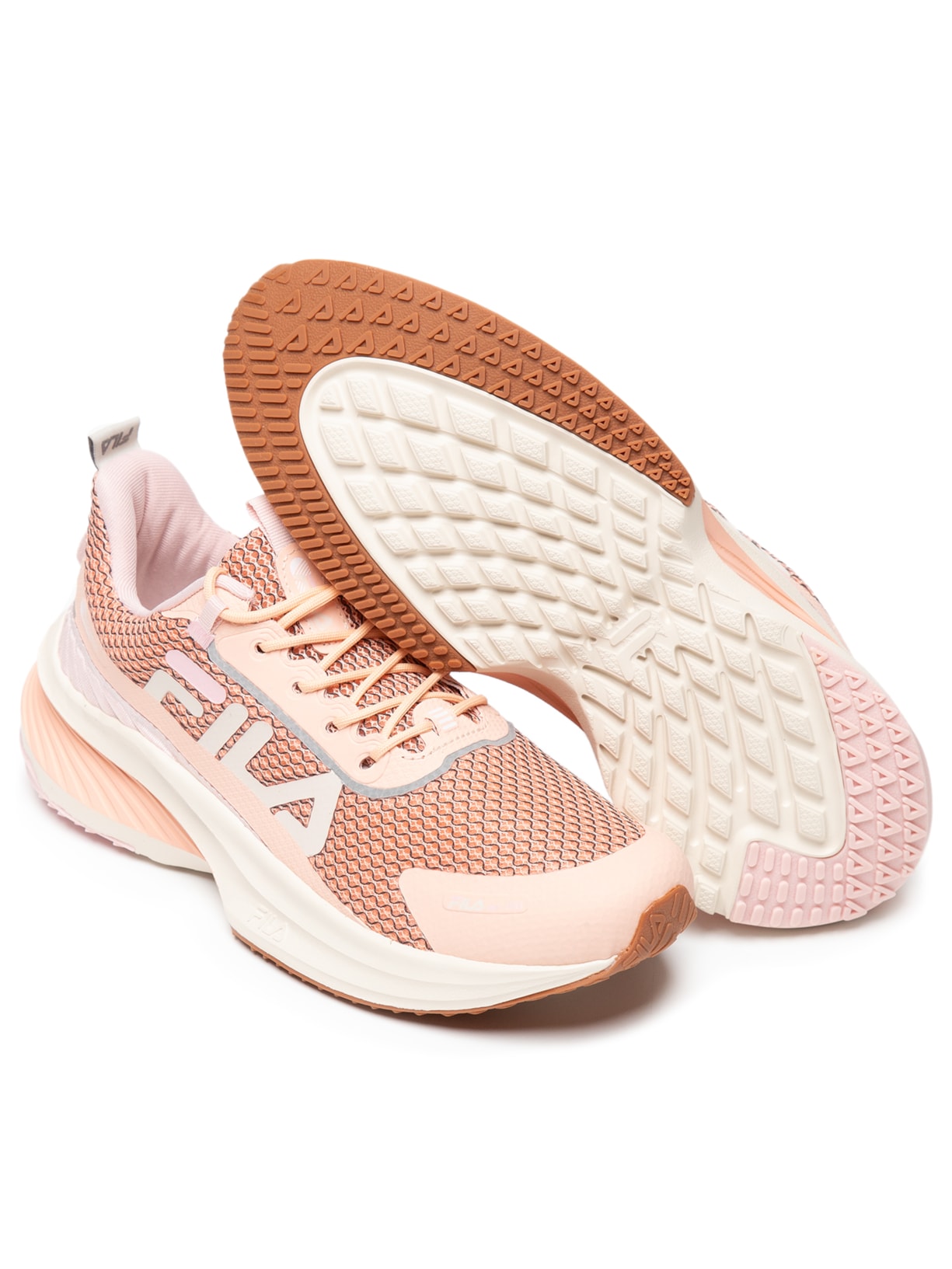 Tênis Feminino Progress Peach Parfait Raw White Lotus Rosa Fila