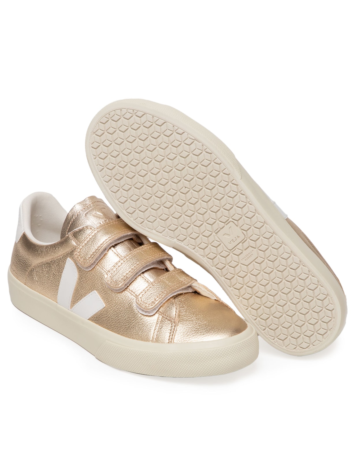 Tênis Feminino Recife ChromeFree Leather Platine Dourado Veja
