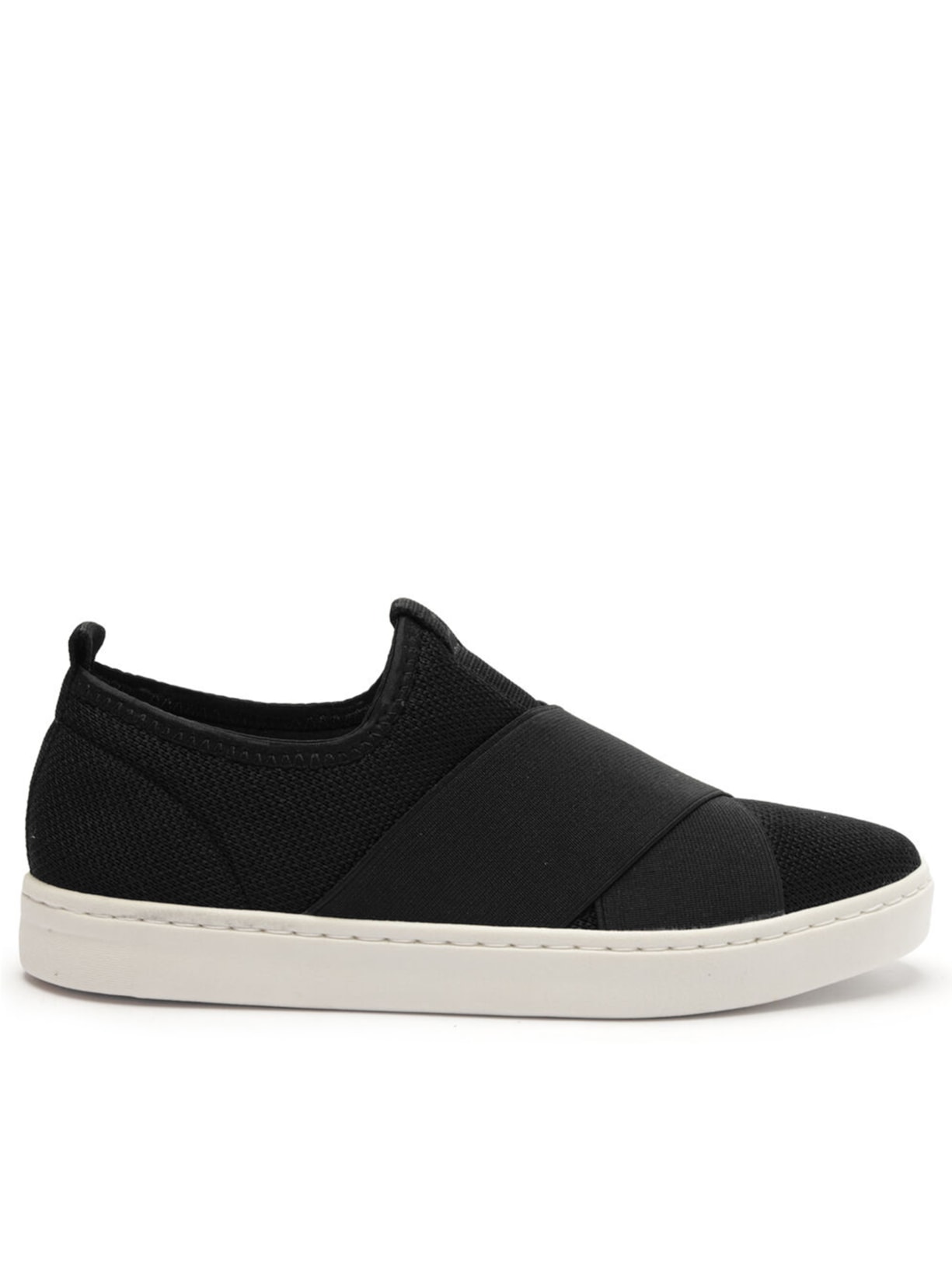 Tênis Feminino Slip On Tecido Elásticos - Preto