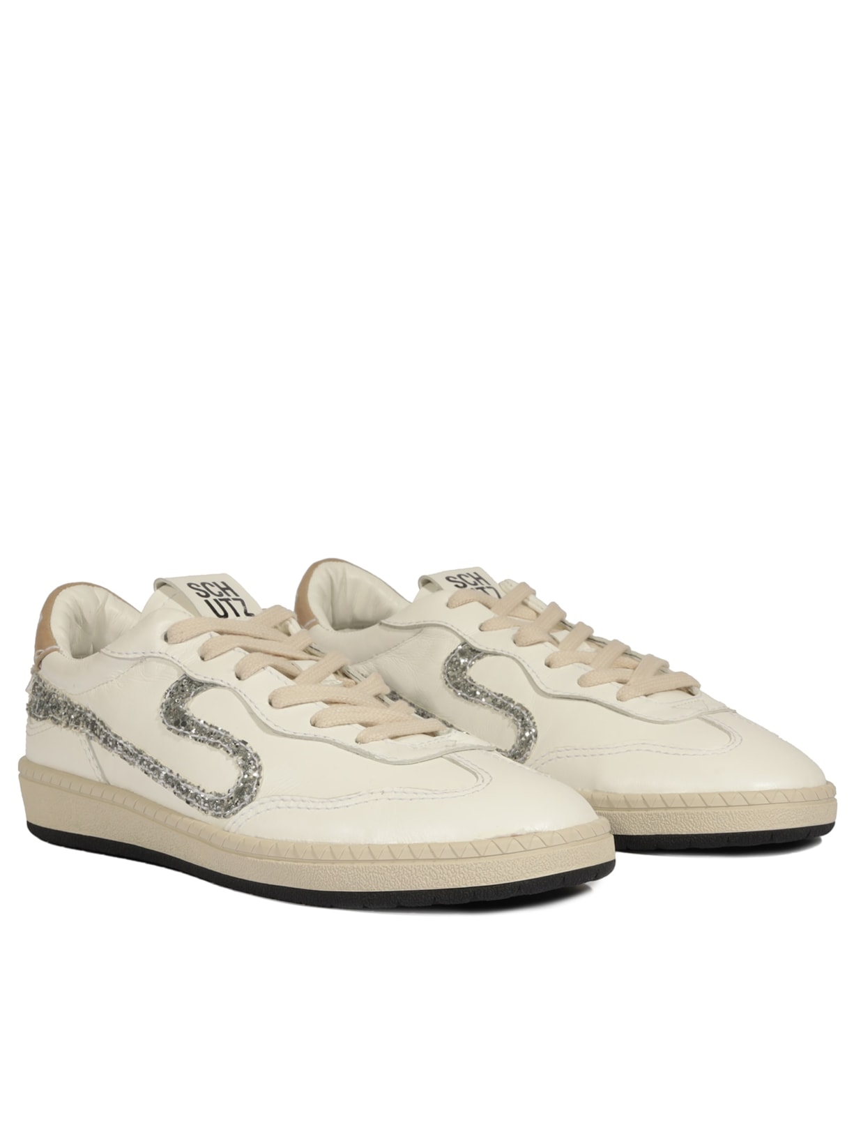 Tênis Feminino Snake Couro Brilho Branco Schutz