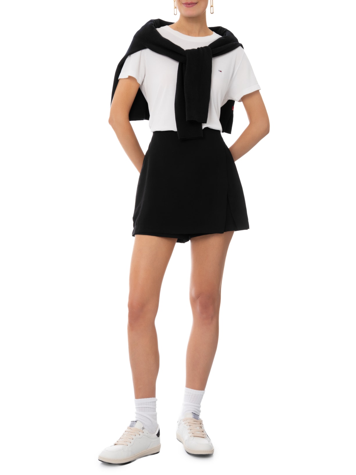 Tênis Feminino ST 001 Multineutro Couro Amarração Glitter Branco Schutz