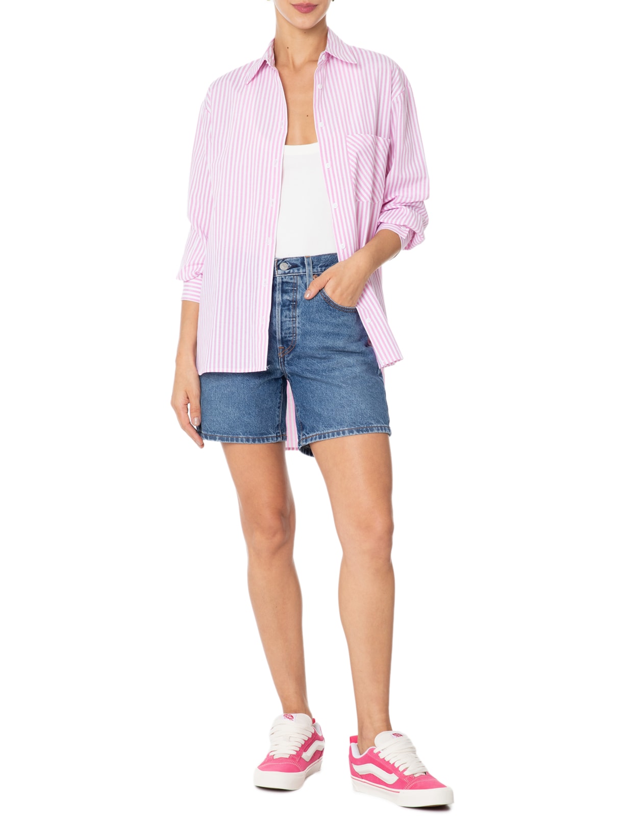 Vans Rosa Outfit Tênis Feminino UA Knu Skool Vans Rosa