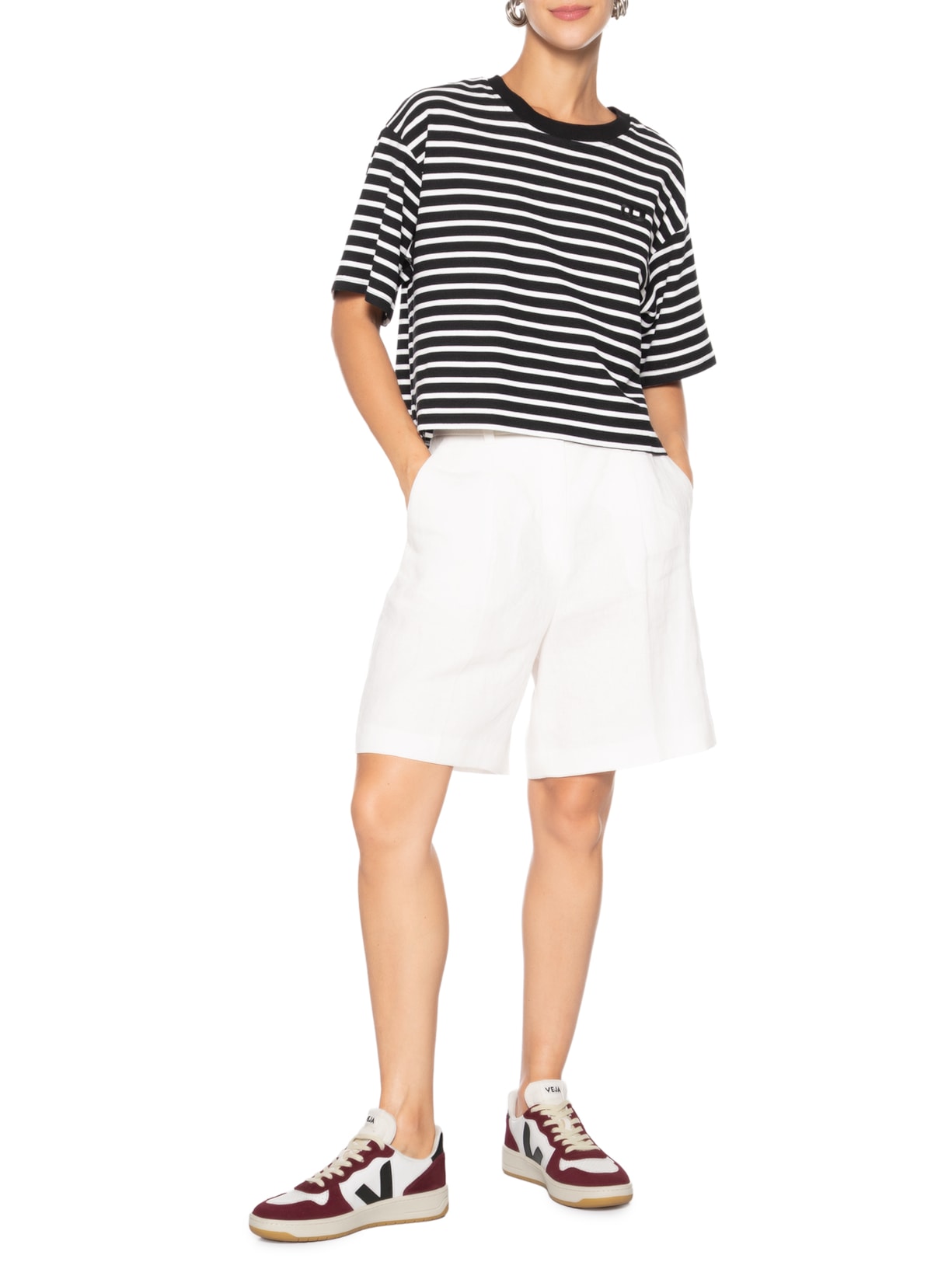 Tênis Feminino V-10 Leather Branco Veja