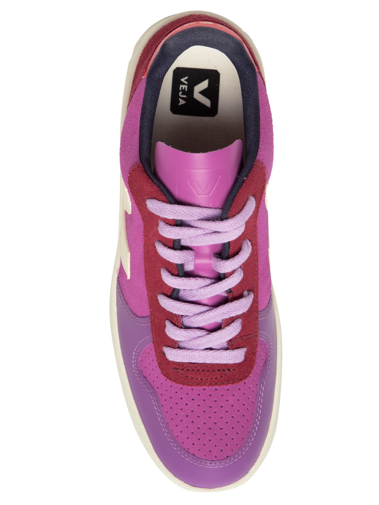 Tênis Feminino V-10 Suede Multico Ultraviolet Calcaire Rosa Veja