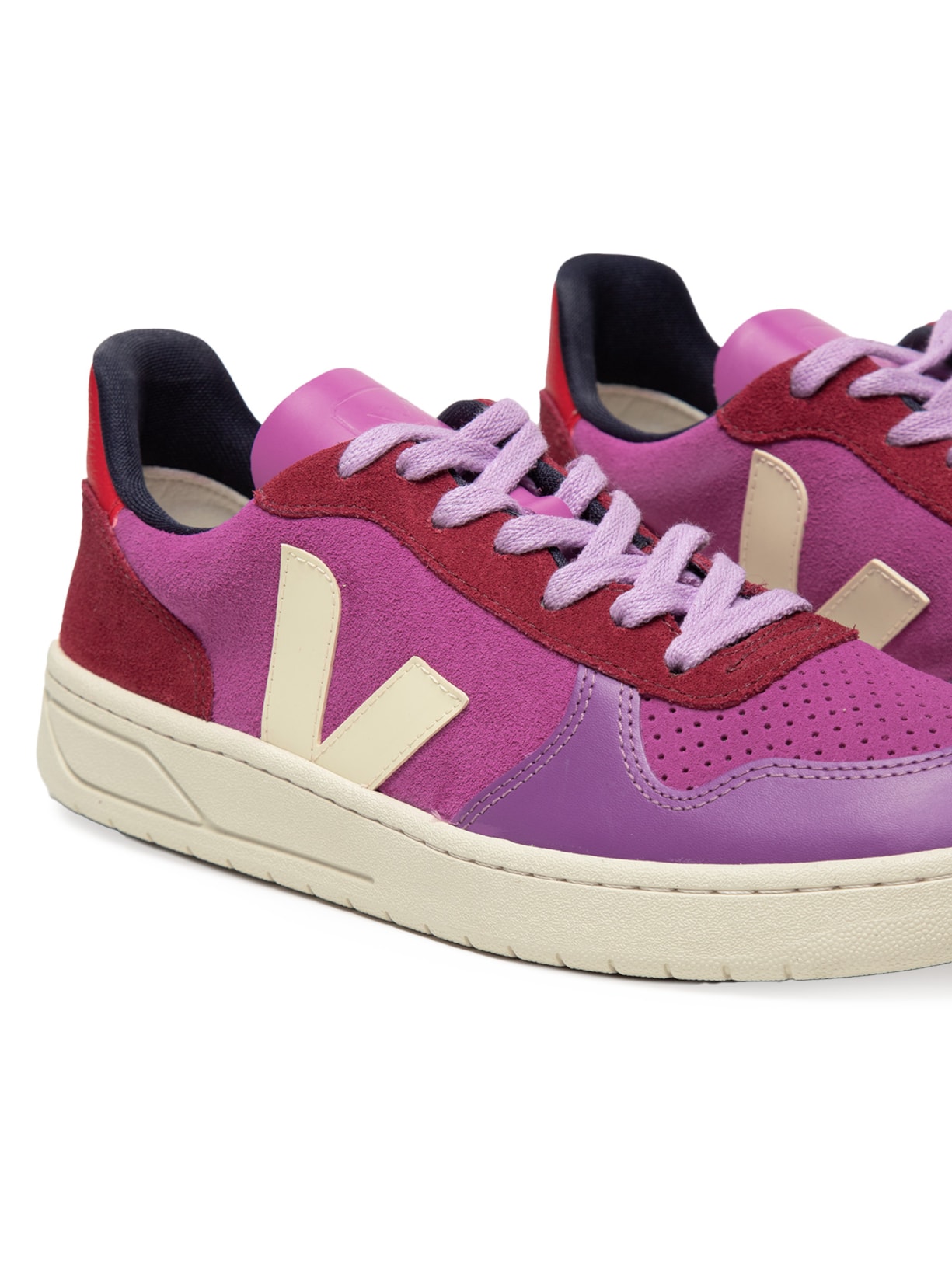 Tênis Feminino V-10 Suede Multico Ultraviolet Calcaire Rosa Veja