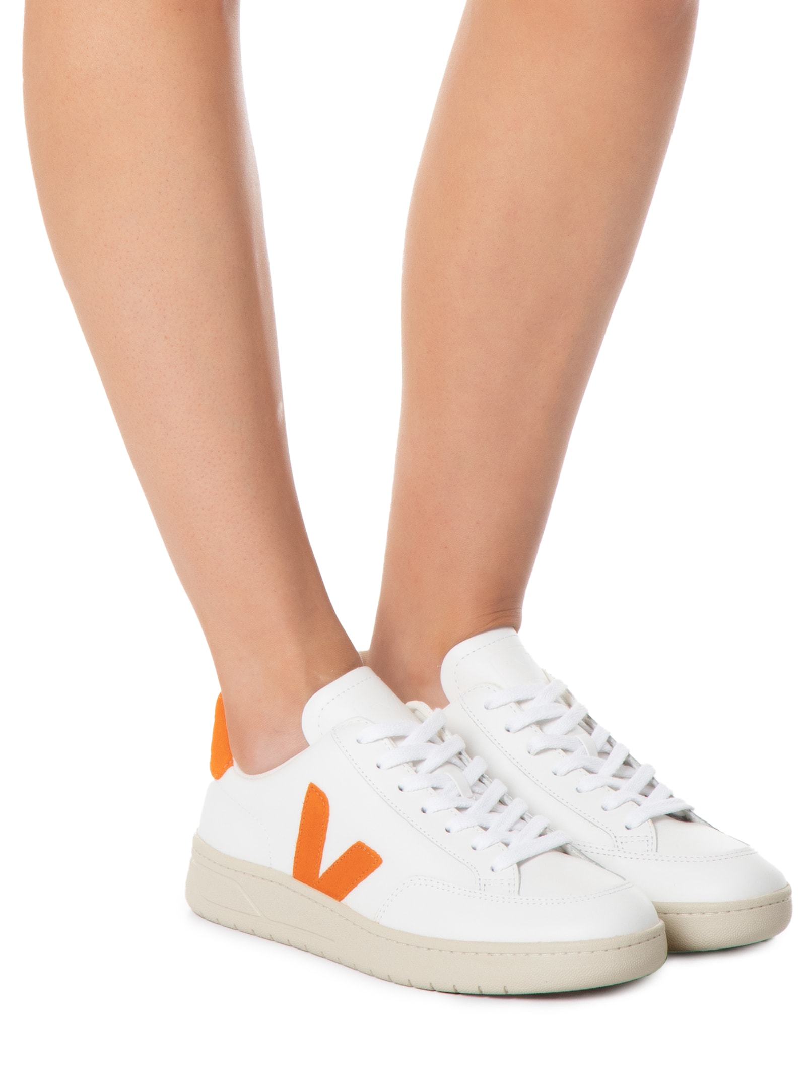 Tênis Feminino V-12 Couro Extra White Pumpkin - Vert Shoes - Branco