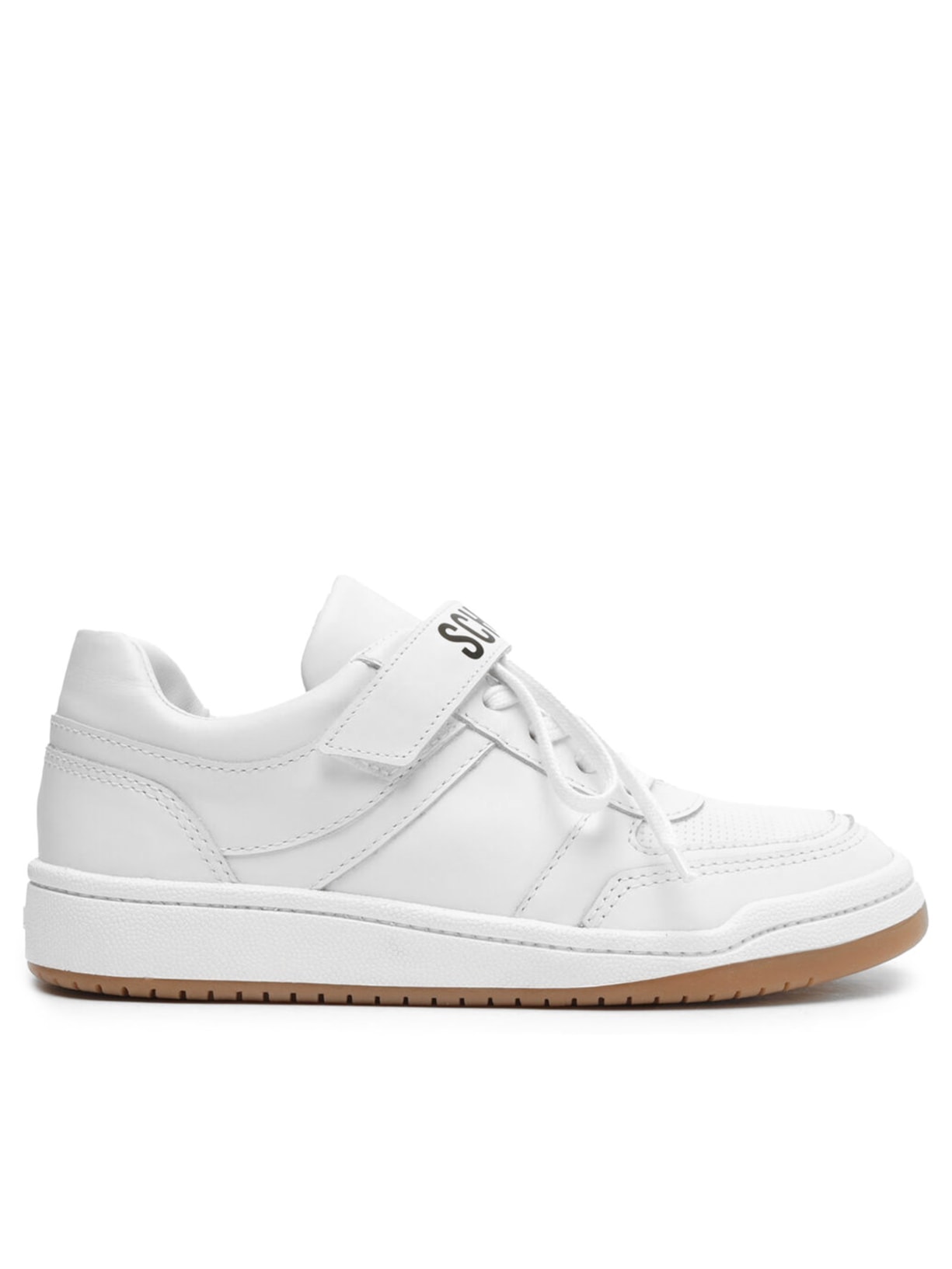 Tênis Feminino Velcro Logomania Couro - Branco