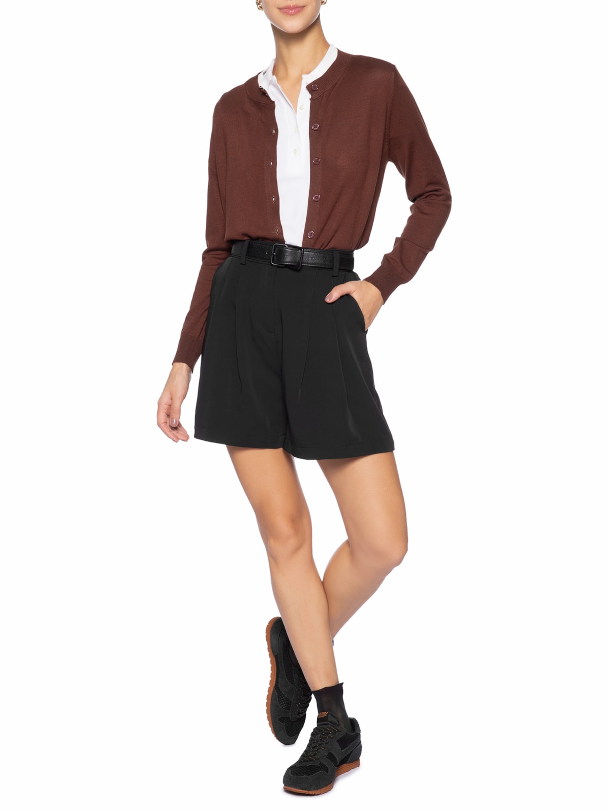 Tênis Feminino Windspin Low Knitted Suede Preto Autry