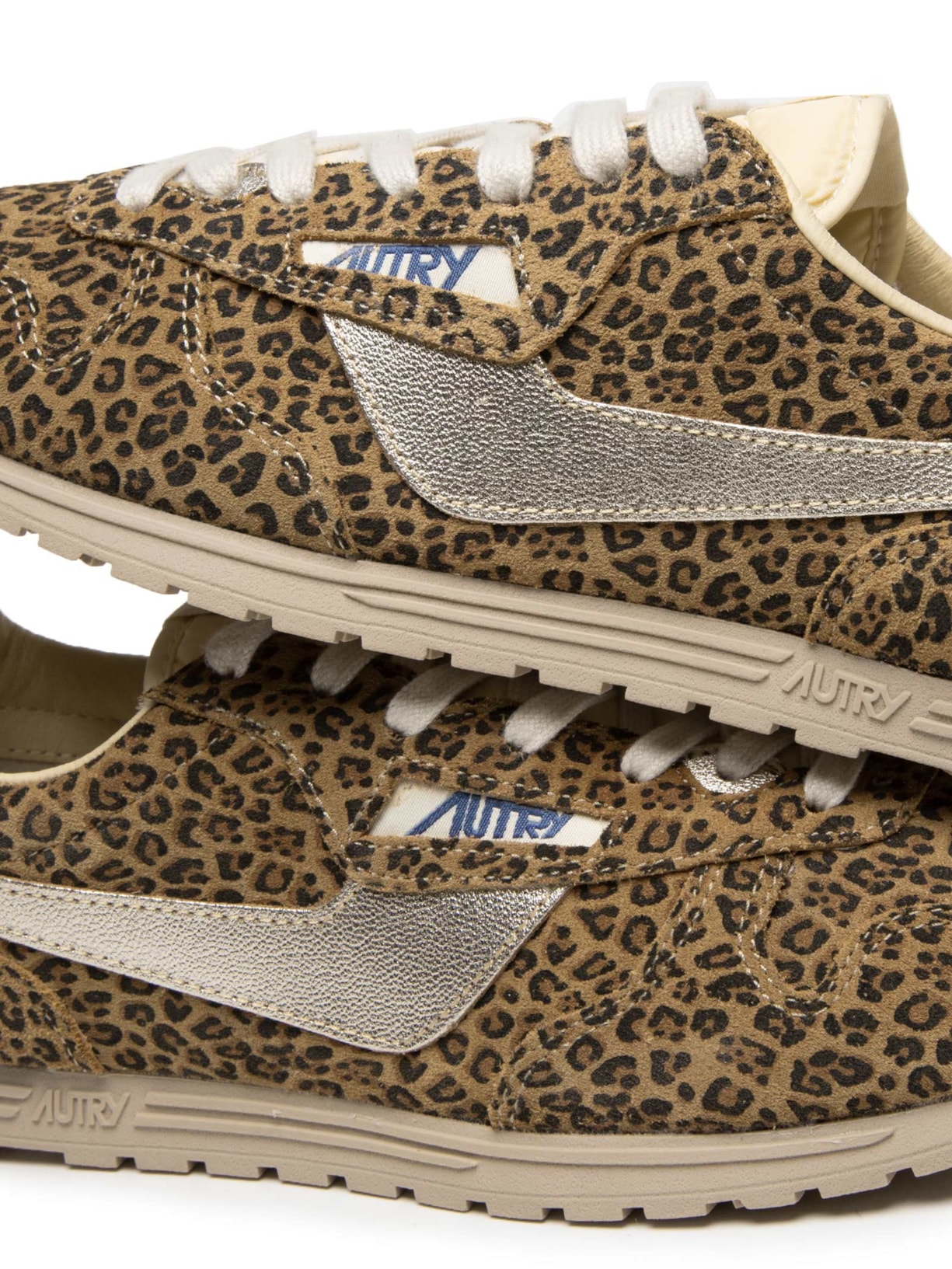 Tênis Feminino Windspin Low Suede Laminated Leather Animal Print Autry