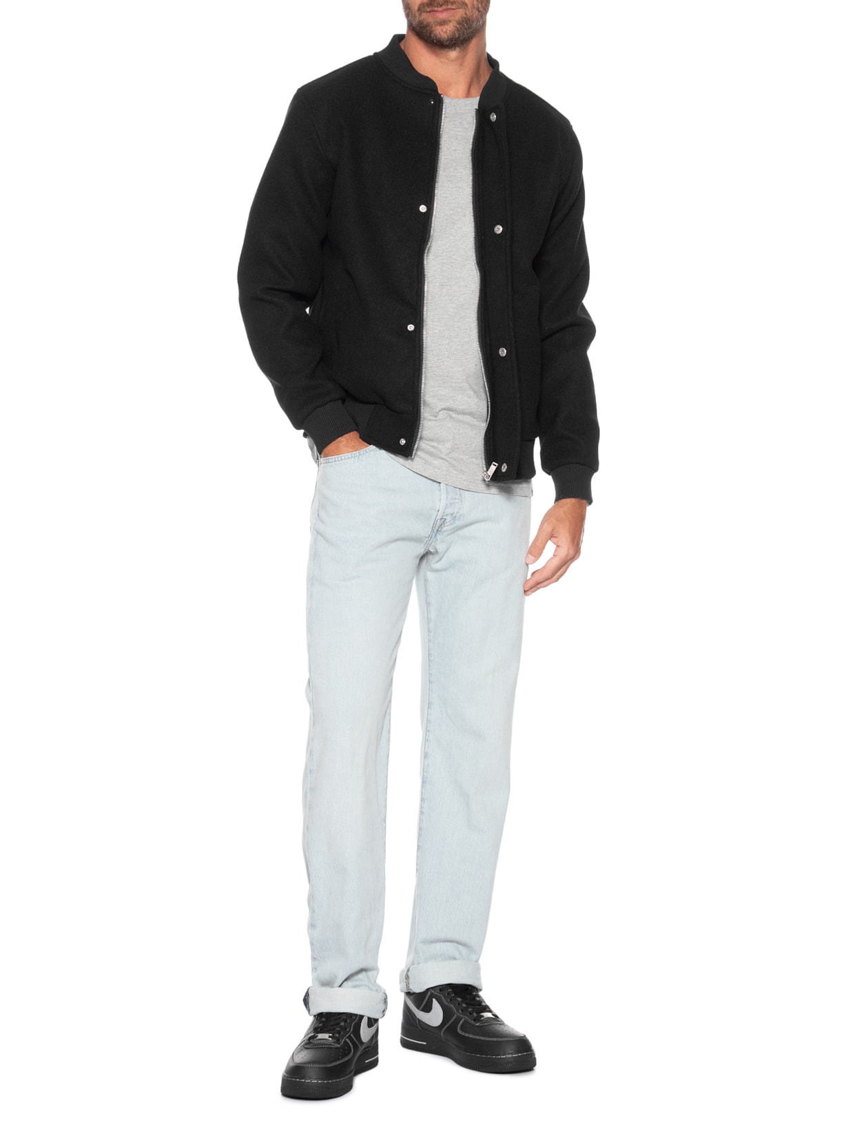 Tenis Masculino Air Force 1 '07 Preto Nike