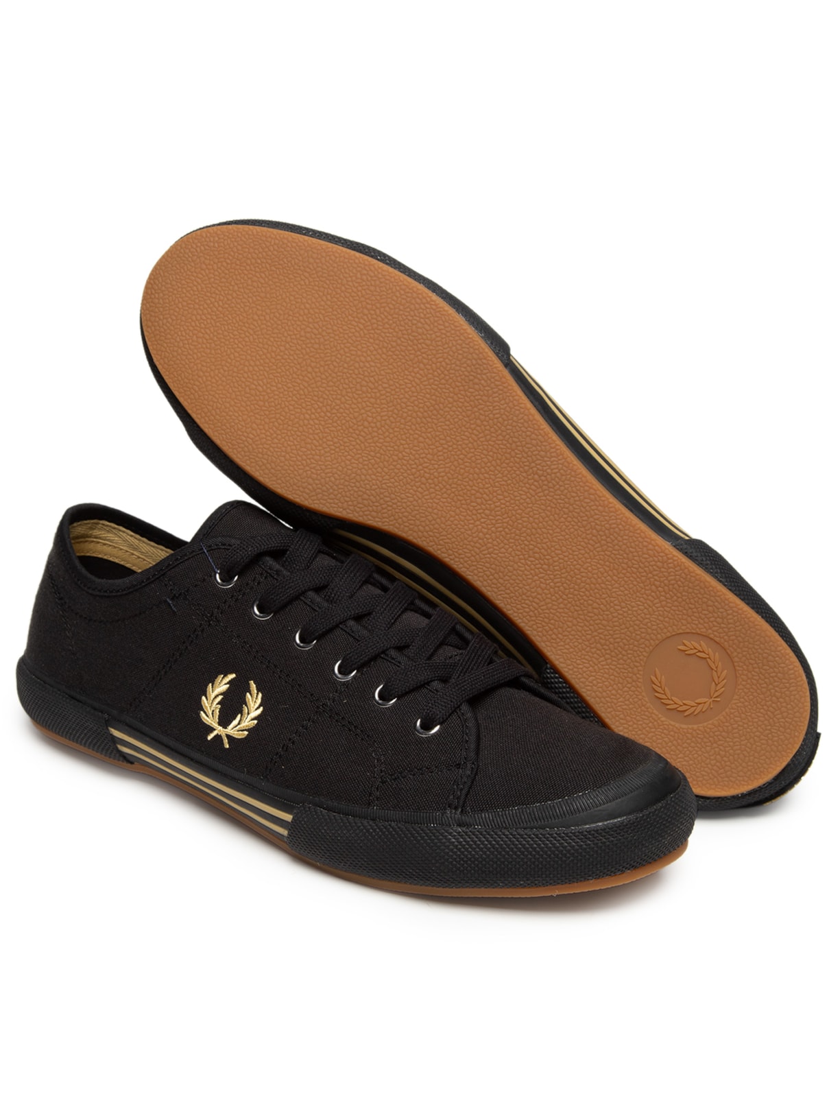 Tênis Masculino B708 Vintage Tennis Canvas Preto Fred Perry