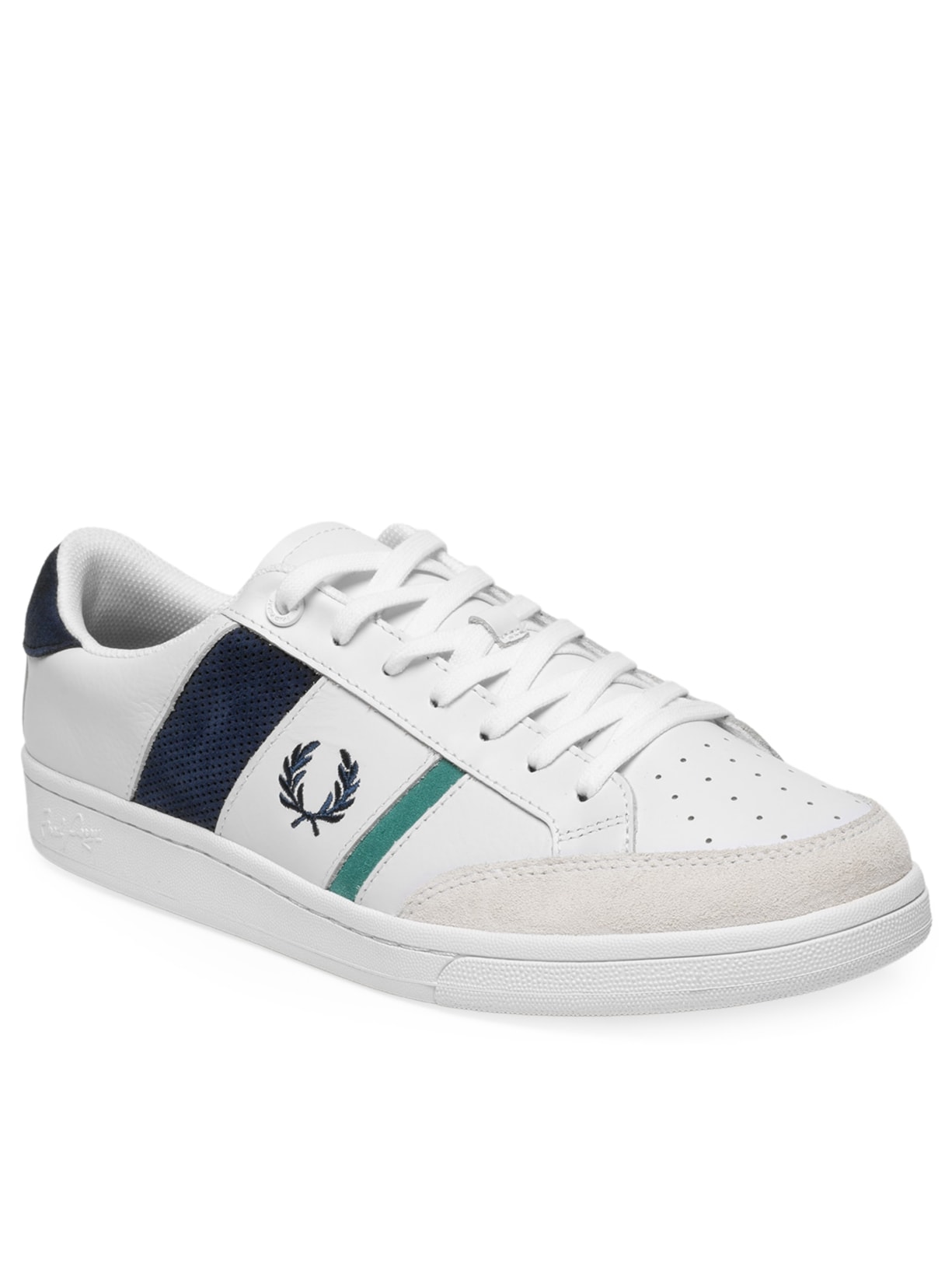 Tênis Masculino B725 Leather Suede Branco Fred Perry